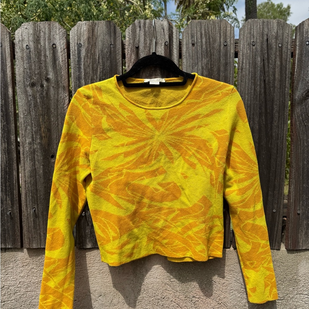 Paloma Wool Yellow Long Sleeve Crop T-Shirt